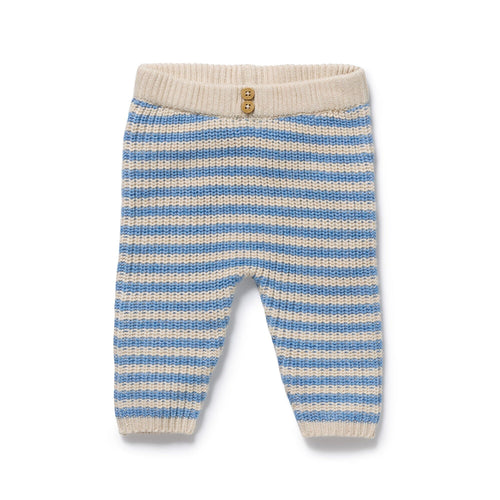 Wilson & Frenchy - Frosted Blue Organic Knitted Stripe Legging