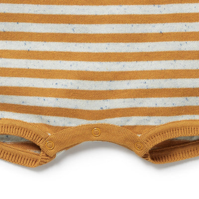 Wilson & Frenchy - Golden Wave Stripe Organic Knitted Growsuit Growsuit Wilson & Frenchy 