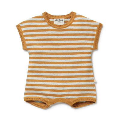 Wilson & Frenchy - Golden Wave Stripe Organic Knitted Growsuit Growsuit Wilson & Frenchy 