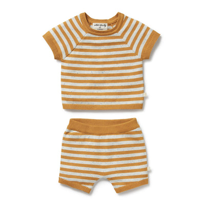 Wilson & Frenchy - Golden Wave Stripe Organic Knitted Set Matching Set Wilson & Frenchy 