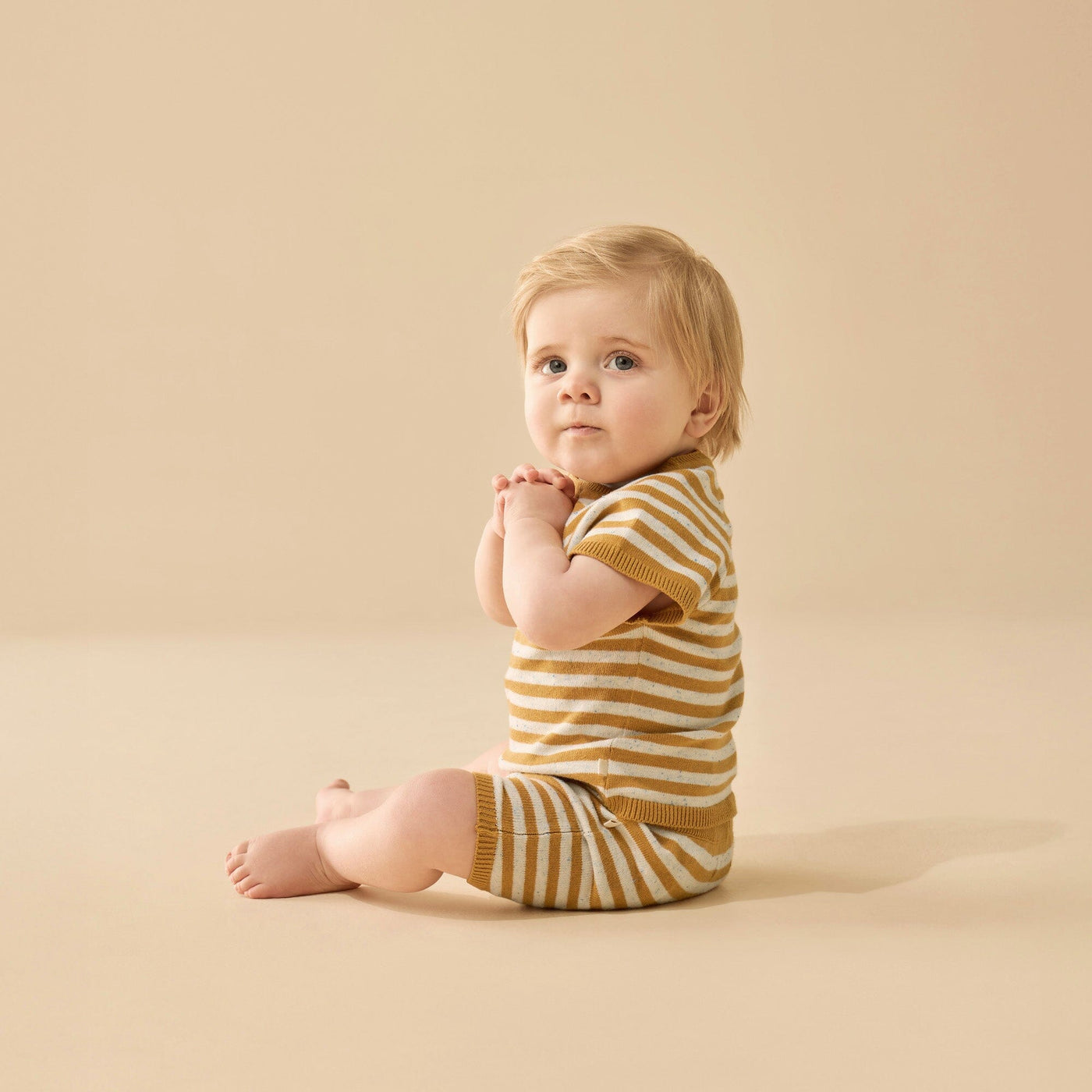 Wilson & Frenchy - Golden Wave Stripe Organic Knitted Set Matching Set Wilson & Frenchy 