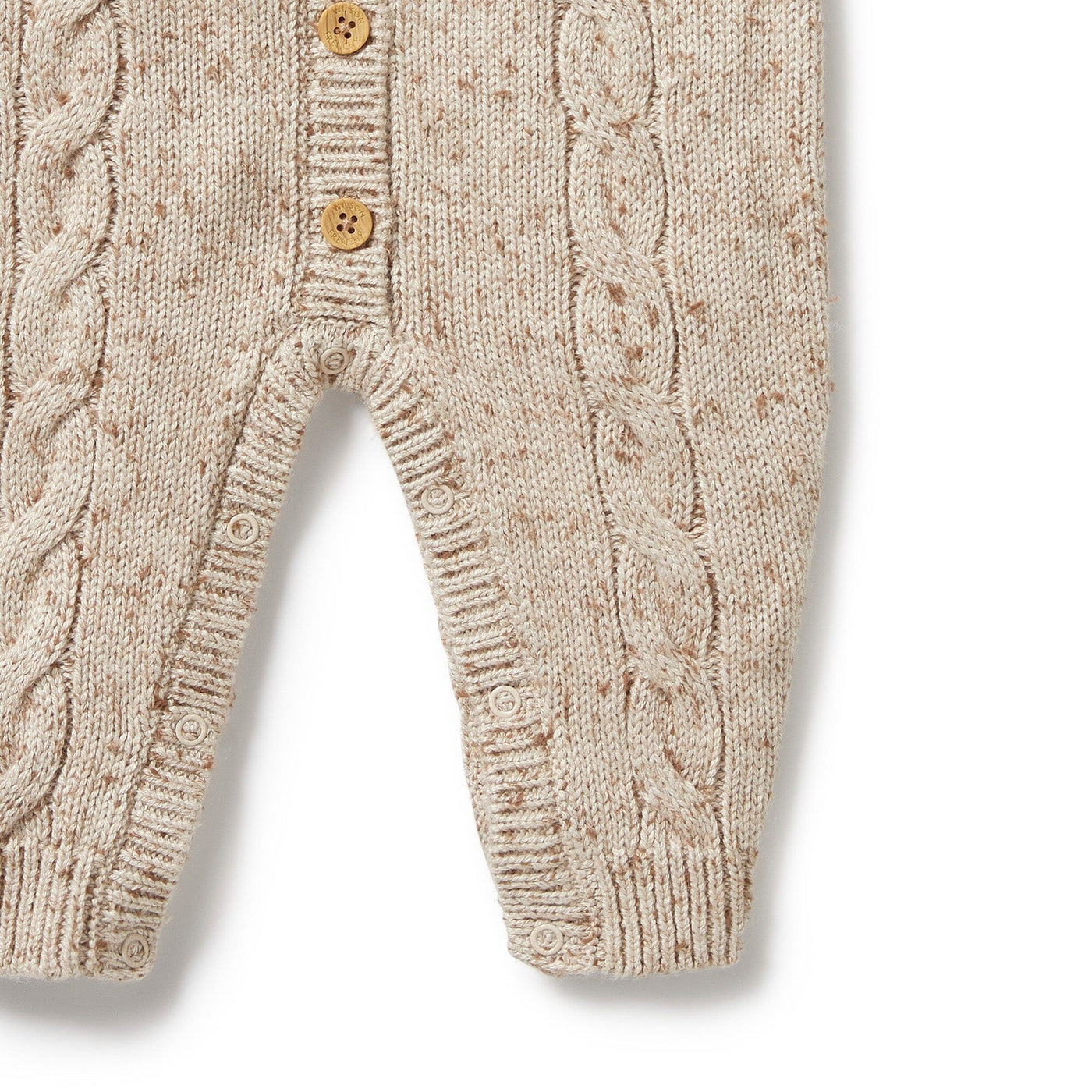 Wilson & Frenchy Knitted Cable Growsuit - Almond Fleck Growsuit Wilson & Frenchy 