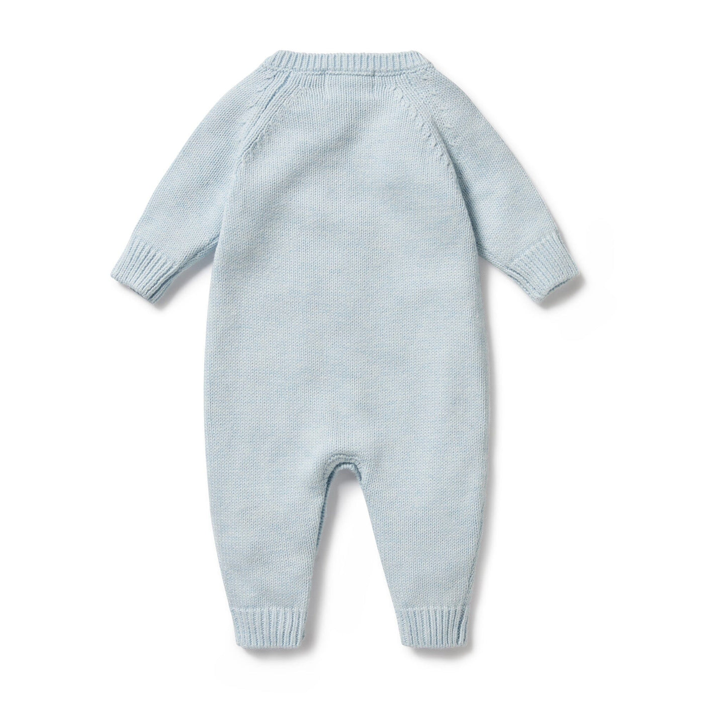 Wilson & Frenchy Knitted Cable Growsuit - Bluebell Fleck Growsuit Wilson & Frenchy 