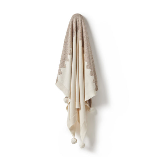 Wilson & Frenchy Knitted Jacquard Blanket - Almond Fleck