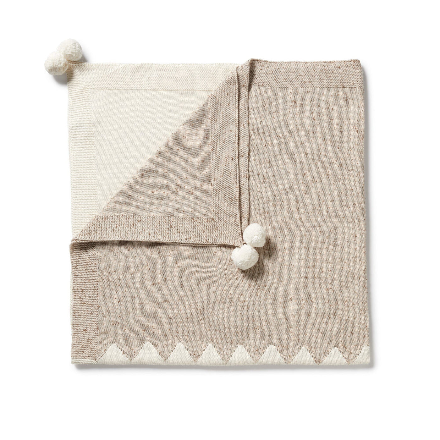 Wilson & Frenchy Knitted Jacquard Blanket - Almond Fleck Blanket Wilson & Frenchy 