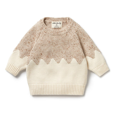 Wilson & Frenchy Knitted Jacquard Jumper - Almond Fleck Knitted Jumper Wilson & Frenchy 