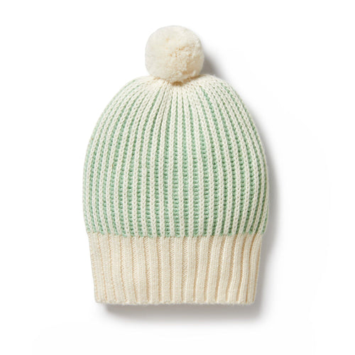 Wilson & Frenchy Knitted Ribbed Hat - Mint Green