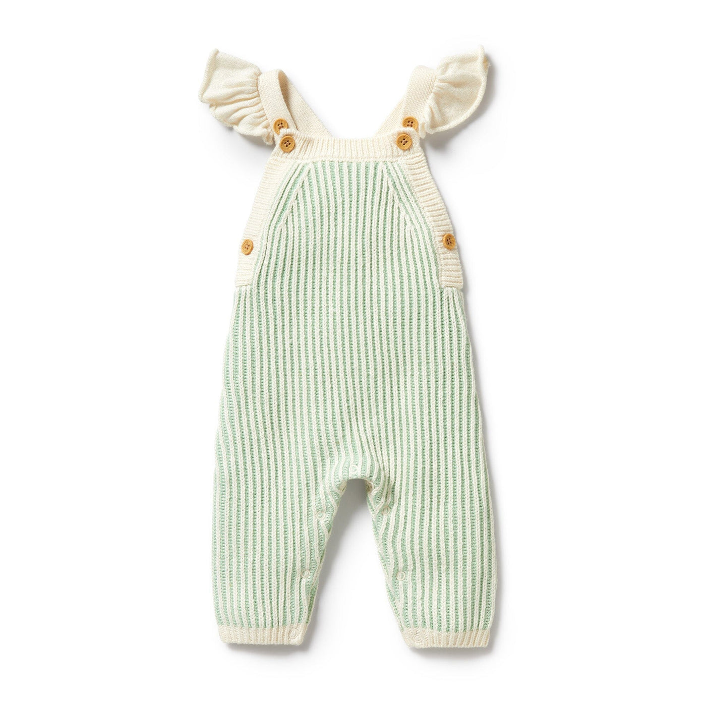 Wilson & Frenchy Knitted Ruffle Overall - Mint Green Overalls Wilson & Frenchy 