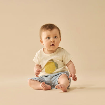 Wilson & Frenchy - Lemon Leaf Embroidered Organic Tee Short Sleeve T-Shirt Wilson & Frenchy 
