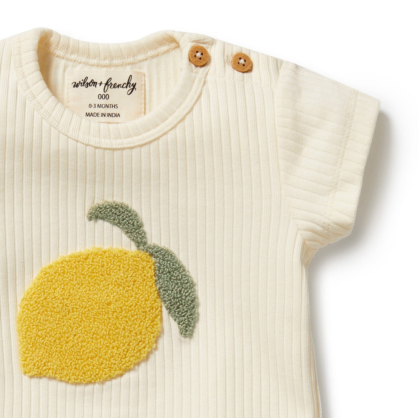 Wilson & Frenchy - Lemon Leaf Embroidered Organic Tee Short Sleeve T-Shirt Wilson & Frenchy 