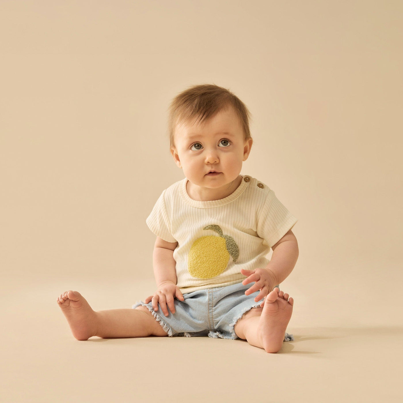 Wilson & Frenchy - Lemon Leaf Embroidered Organic Tee Short Sleeve T-Shirt Wilson & Frenchy 