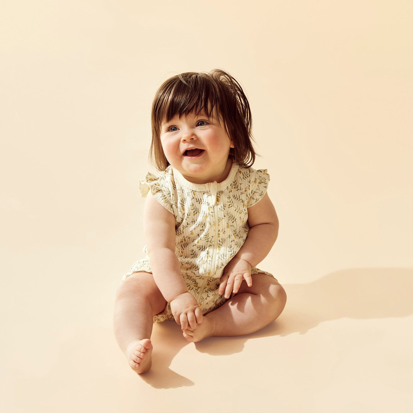 Wilson & Frenchy - Lemon Leaf Organic Ruffle Zipsuit Zipsuit Wilson & Frenchy 