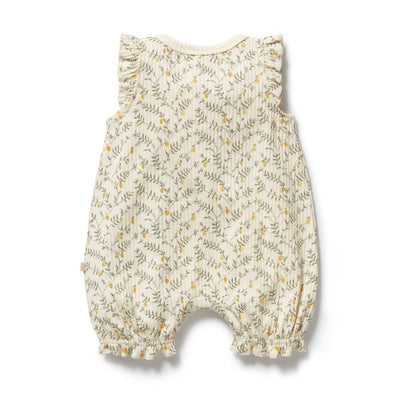 Wilson & Frenchy - Lemon Leaf Organic Ruffle Zipsuit Zipsuit Wilson & Frenchy 