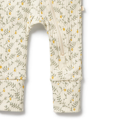 Wilson & Frenchy - Lemon Leaf Organic Zipsuit with Feet Zipsuit Wilson & Frenchy 