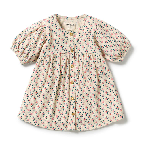 Wilson & Frenchy - Little Blossom Organic Crinkle Button Dress