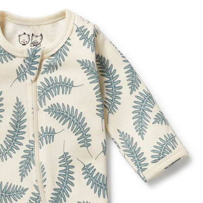 Wilson & Frenchy - Little Fronds Organic Zipsuit with Feet Zipsuit Wilson & Frenchy 