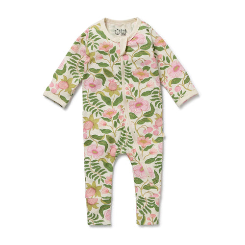 Wilson & Frenchy - Ma Fleur Organic Zipsuit with Feet