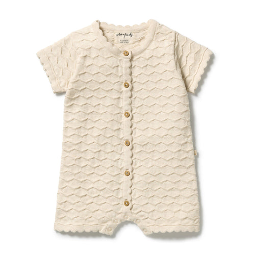Wilson & Frenchy - Milk Cloud Organic Knitted Chevron Growsuit