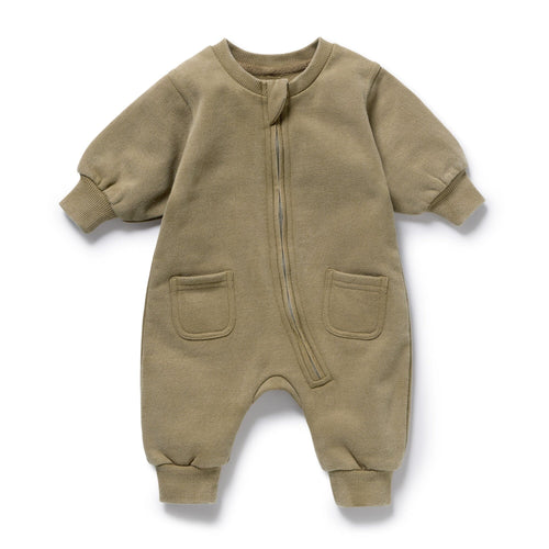 Wilson & Frenchy - Olive Organic Terry Growsuit