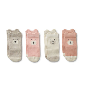 Wilson & Frenchy - Organic 4 Pack Baby Socks | Buttermilk, Oat, Fairy Pink, Plum