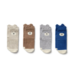 Wilson & Frenchy - Organic 4 Pack Baby Socks | Oat, Cloud, Blue, Walnut