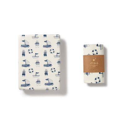 Wilson & Frenchy - Organic Bassinet Sheet Nautical Bear Bassinet Sheet Wilson & Frenchy 