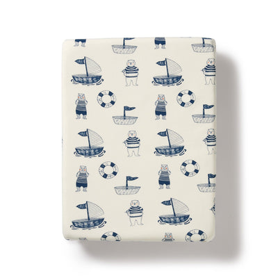 Wilson & Frenchy - Organic Bassinet Sheet Nautical Bear Bassinet Sheet Wilson & Frenchy 