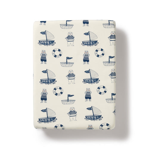 Wilson & Frenchy - Organic Bassinet Sheet Nautical Bear