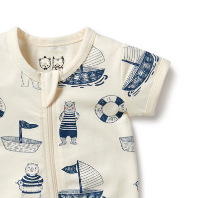 Wilson & Frenchy - Organic Boyleg Zipsuit Nautical Bear Zipsuit Wilson & Frenchy 