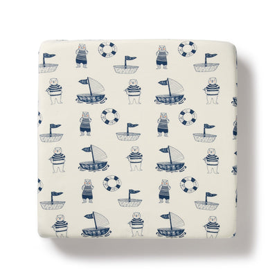 Wilson & Frenchy - Organic Cot Sheet Nautical Bear Cot Sheet Wilson & Frenchy 