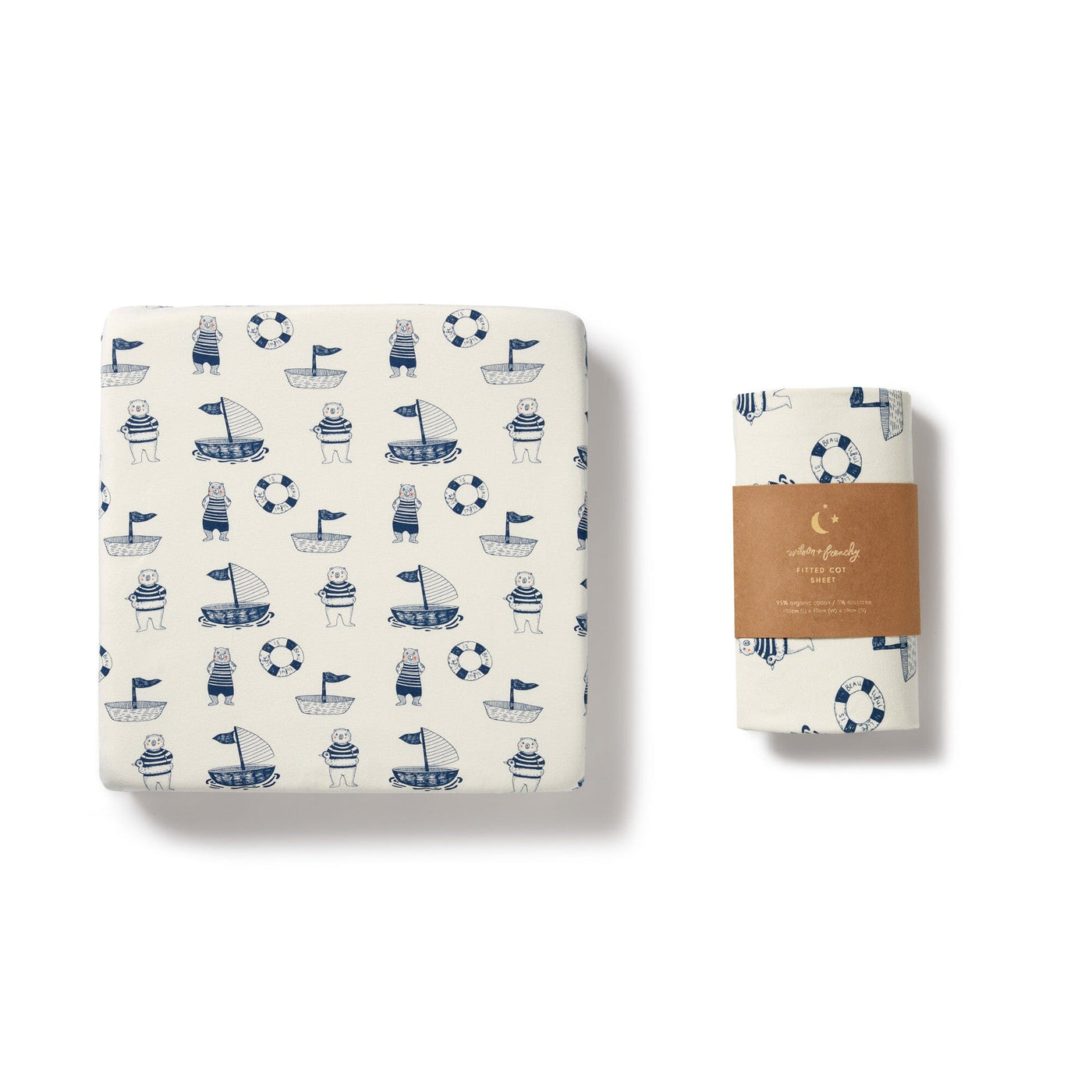 Wilson & Frenchy - Organic Cot Sheet Nautical Bear Cot Sheet Wilson & Frenchy 