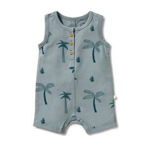 Wilson & Frenchy - Organic Henley Growsuit Palm Days