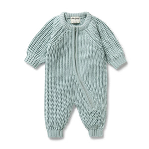 Wilson & Frenchy - Organic Knitted Growsuit | Duck Egg