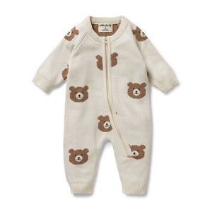 Wilson & Frenchy - Organic Knitted Jacquard Growsuit | Beary Cute