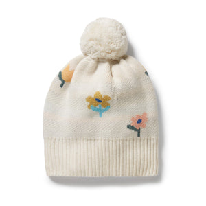 Wilson & Frenchy - Organic Knitted Jacquard Hat | Flower Pop