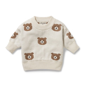 Wilson & Frenchy - Organic Knitted Jacquard Jumper | Beary Cute