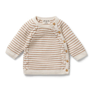 Wilson & Frenchy - Organic Knitted Kimono Cardigan | Cinnamon Stripe