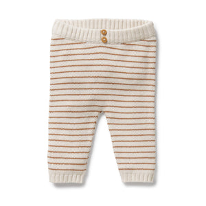 Wilson & Frenchy - Organic Knitted Legging | Cinnamon Stripe