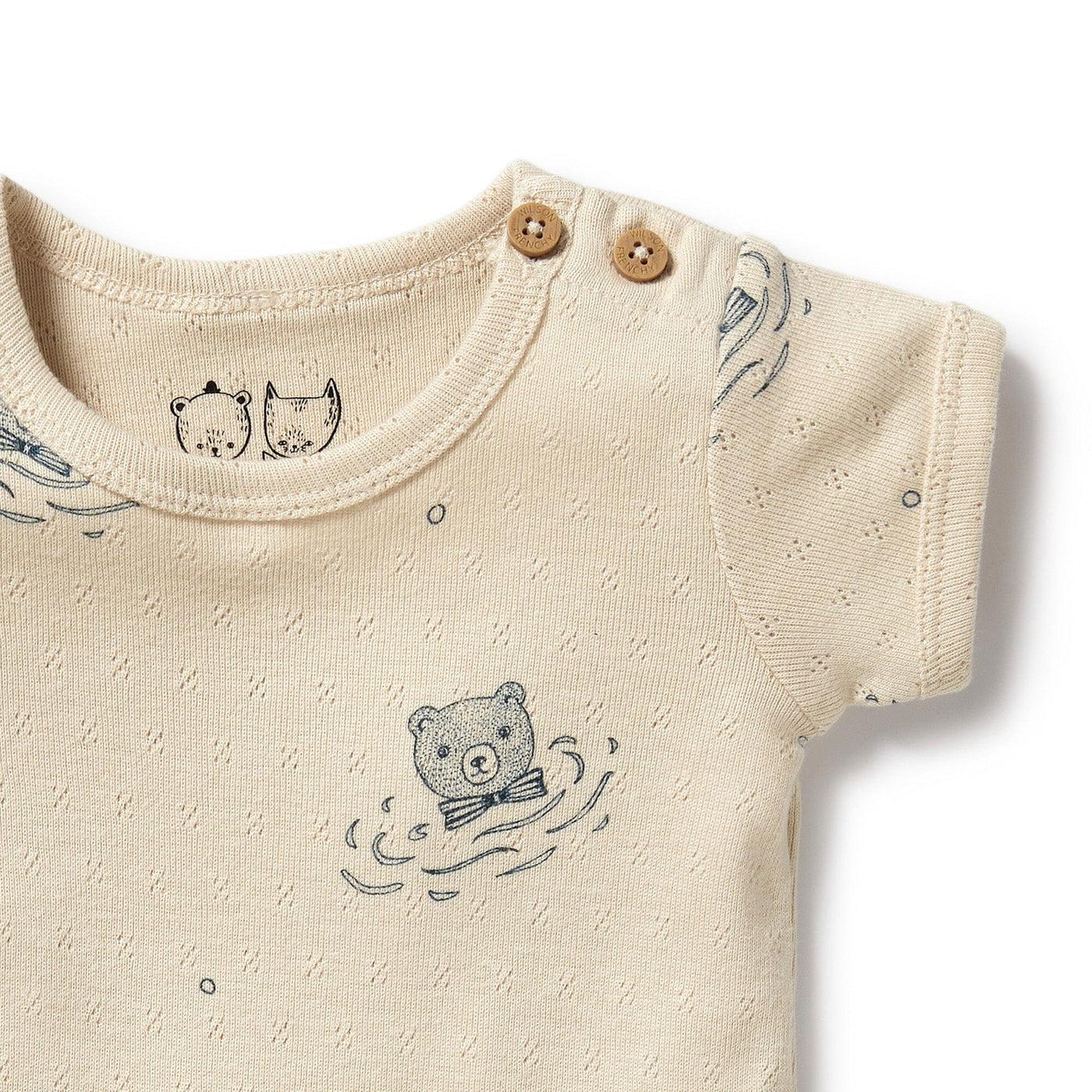 Wilson & Frenchy - Organic Pointelle Bodysuit Little Bear Bodysuit Wilson & Frenchy 