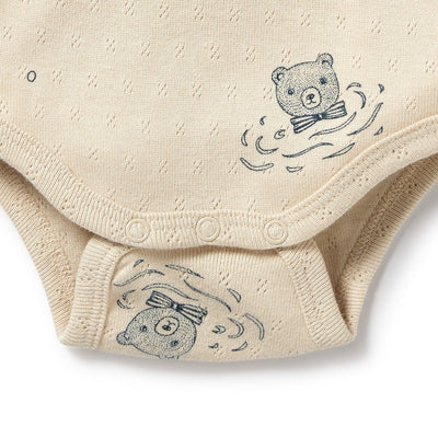 Wilson & Frenchy - Organic Pointelle Bodysuit Little Bear Bodysuit Wilson & Frenchy 