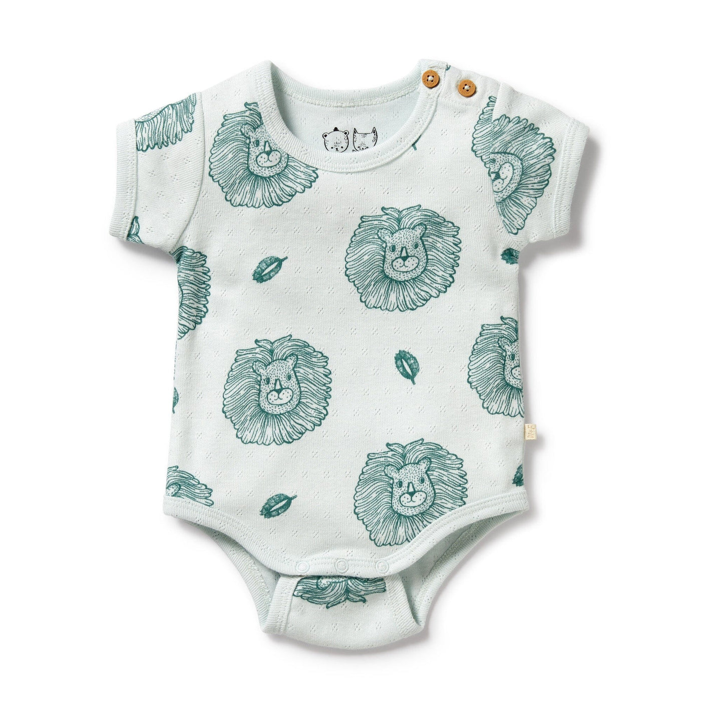 Wilson & Frenchy - Organic Pointelle Bodysuit Little Lion Bodysuit Wilson & Frenchy 