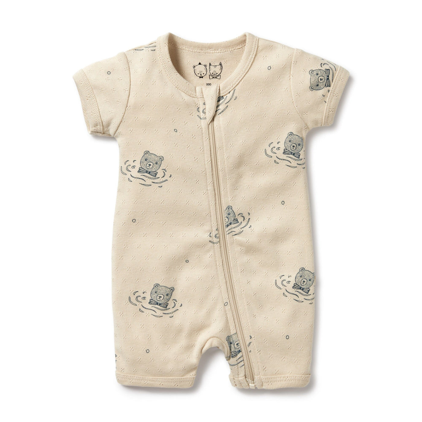 Wilson & Frenchy - Organic Pointelle Boyleg Zipsuit Little Bear Zipsuit Wilson & Frenchy 