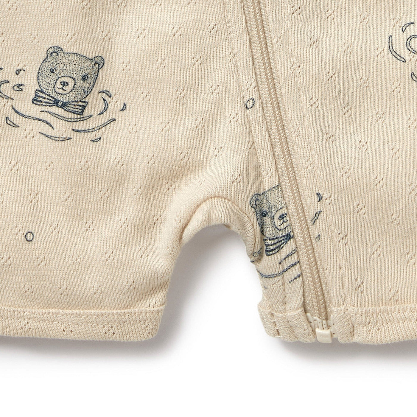 Wilson & Frenchy - Organic Pointelle Boyleg Zipsuit Little Bear Zipsuit Wilson & Frenchy 