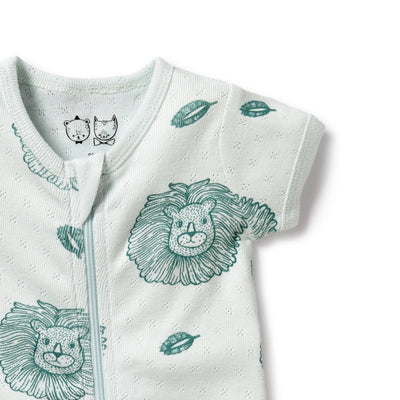 Wilson & Frenchy - Organic Pointelle Boyleg Zipsuit Little Lion Zipsuit Wilson & Frenchy 