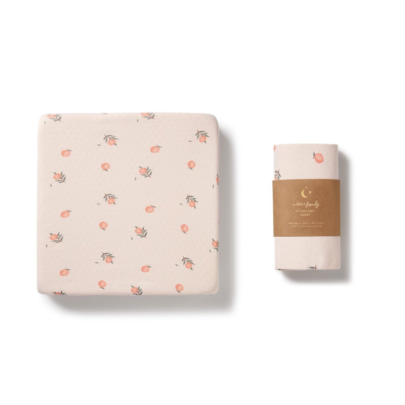 Wilson & Frenchy - Organic Pointelle Cot Sheet Peaches Cot Sheet Wilson & Frenchy 