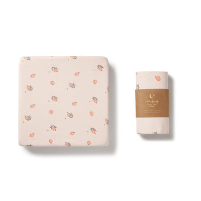 Wilson & Frenchy - Organic Pointelle Cot Sheet Peaches Cot Sheet Wilson & Frenchy 