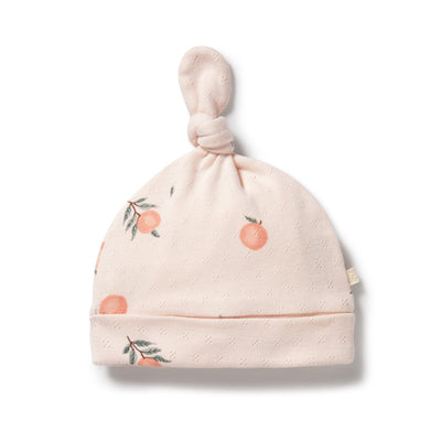 Wilson & Frenchy - Organic Pointelle Knot Hat Peaches Beanie Wilson & Frenchy 