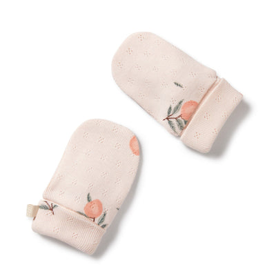 Wilson & Frenchy - Organic Pointelle Mittens Peaches Mittens Wilson & Frenchy 