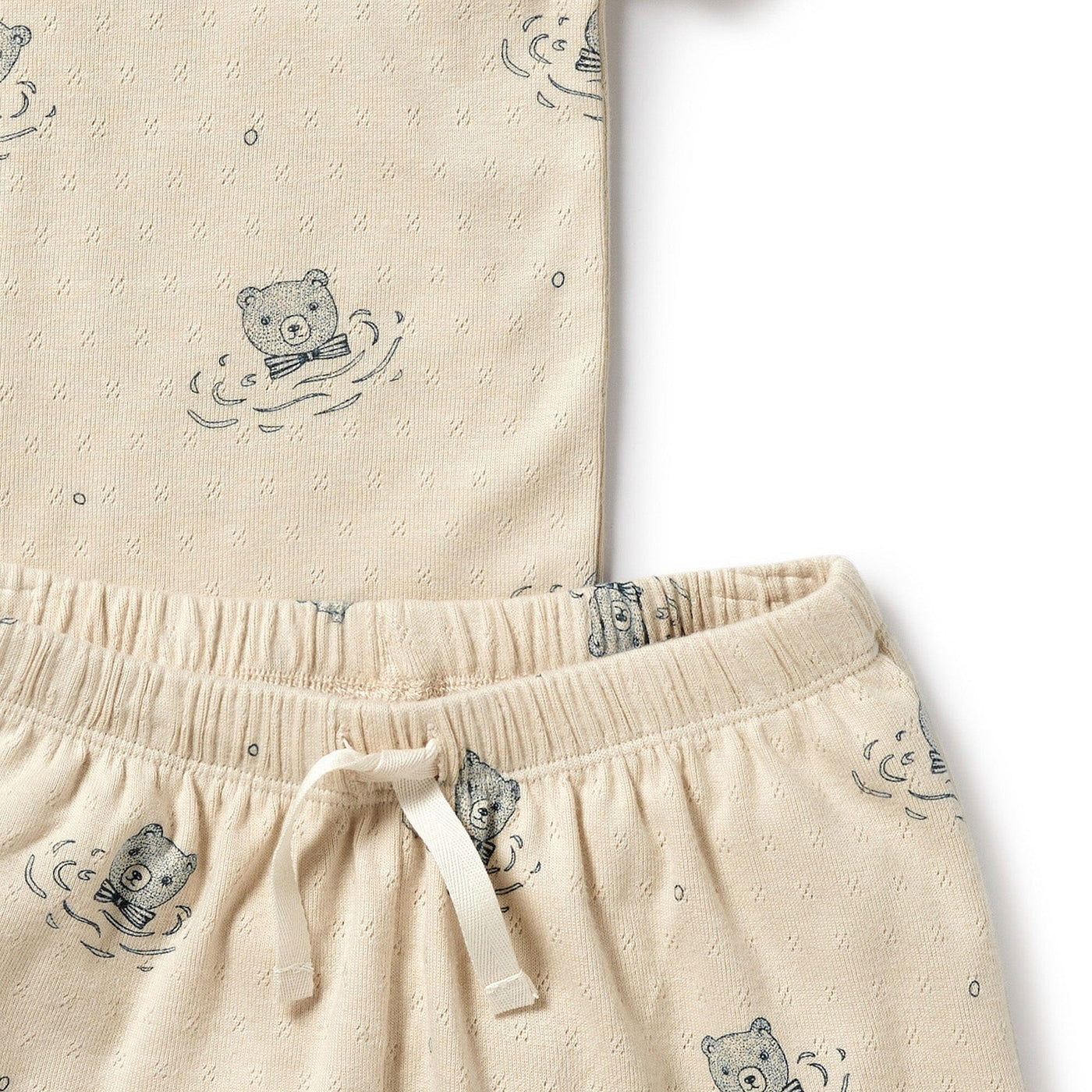 Wilson & Frenchy - Organic Pointelle Short Sleeved Pyjamas Little Bear Short Sleeve Pyjamas Wilson & Frenchy 