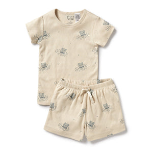 Wilson & Frenchy - Organic Pointelle Short Sleeved Pyjamas Little Bear